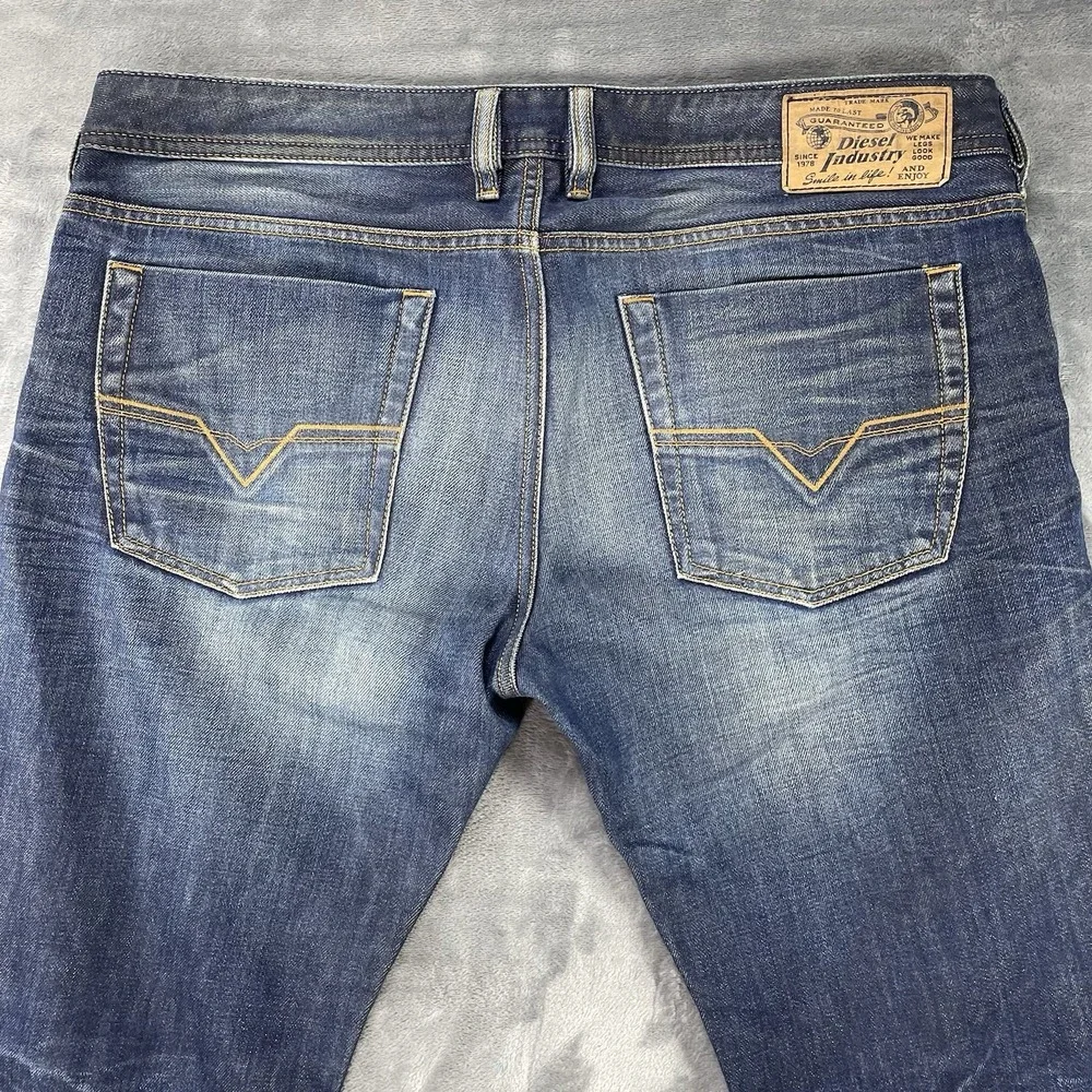 Diesel Zatiny Jeans Selvage Bootcut Mens Size 36x32 Fits 38x31 Blue Wash 0073N